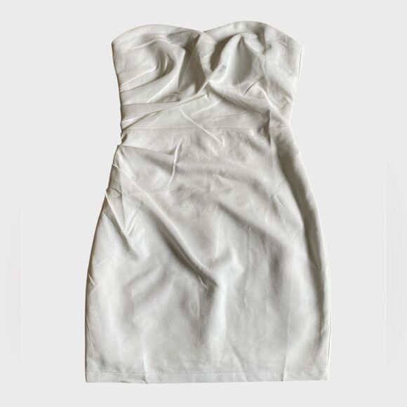NWOT Lulus Festive Occasion White Ruched Strapless Bodycon Mini Dress Size S - Picture 5 of 16